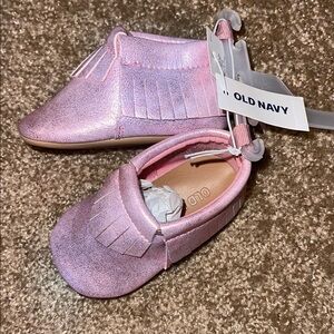 Old Navy Pink Moccasins with Soft Suede Material and Flexible Sole